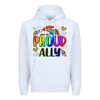 White proud ally Premium Hoodie - LillyAllenDesigns