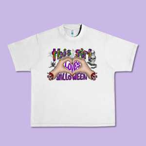 This Girl Loves Halloween Urban Heavy Tee Designed By Cowhidedigitalart