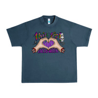 Midnight Navy this girl loves halloween Urban Heavy Tee - CowhideDigitalArt