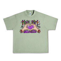 Oil Green this girl loves halloween Urban Heavy Tee - CowhideDigitalArt