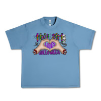 Pebble Blue this girl loves halloween Urban Heavy Tee - CowhideDigitalArt