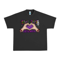 Pigment Black this girl loves halloween Urban Heavy Tee - CowhideDigitalArt