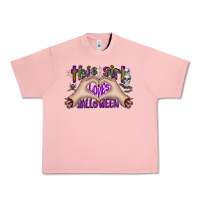 Salmon this girl loves halloween Urban Heavy Tee - CowhideDigitalArt