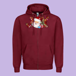 Joy Christmas Santa Zipper Hoodie Designed By Adodesignshop