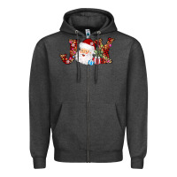 Charcoal Heather joy christmas santa Zipper Hoodie - AdoDesignShop