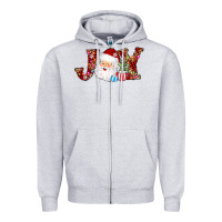 Heather Grey joy christmas santa Zipper Hoodie - AdoDesignShop