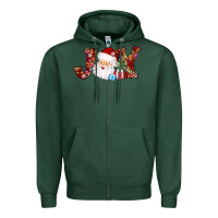 Sports Green joy christmas santa Zipper Hoodie - AdoDesignShop
