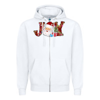 White joy christmas santa Zipper Hoodie - AdoDesignShop