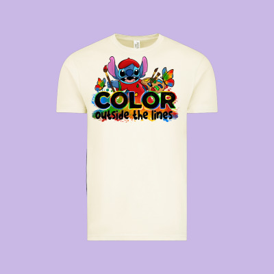 Color Outside The Lines Autism Stitch Vintage Tee Designed By Zillion Design Studio