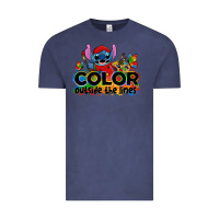 Vintage Denim color outside the lines autism stitch Vintage Tee - Zillion Design Studio