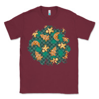 Burgundy christmas gingerbread cookies patch Classic Tee - BundleAndBundleShop