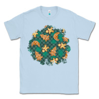 Dusty Blue christmas gingerbread cookies patch Classic Tee - BundleAndBundleShop