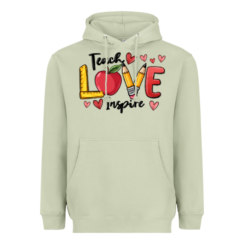 Teach Love Inspire Heavyweight Hoodie by MaliasSmallBusiness | Teevron