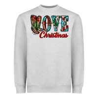 Heather Grey christmas love boots Heavyweight Sweatshirt - RanaPortraitStore