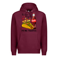 Burgundy tu eres la coquita pa mis taquitos Premium Hoodie - LillyAllenDesigns