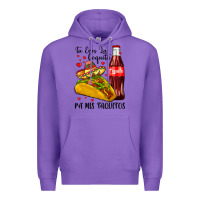 Purple tu eres la coquita pa mis taquitos Premium Hoodie - LillyAllenDesigns