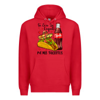 Red tu eres la coquita pa mis taquitos Premium Hoodie - LillyAllenDesigns