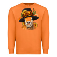 Carrot Thanksgiving Cow Premium Sweatshirt - NancyCooperArtShop