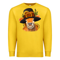 Lemon Thanksgiving Cow Premium Sweatshirt - NancyCooperArtShop