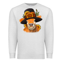 Oatmeal Heather Thanksgiving Cow Premium Sweatshirt - NancyCooperArtShop