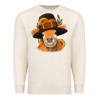 Sandshell Thanksgiving Cow Premium Sweatshirt - NancyCooperArtShop