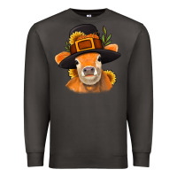 Smoke Thanksgiving Cow Premium Sweatshirt - NancyCooperArtShop