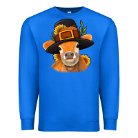 True Royal Thanksgiving Cow Premium Sweatshirt - NancyCooperArtShop