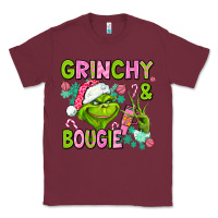 Burgundy christmas characters and bougie Classic Tee - AdoDesignShop