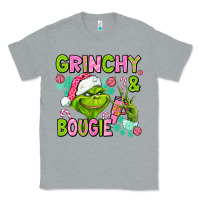Heather Grey christmas characters and bougie Classic Tee - AdoDesignShop