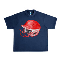 Navy red softball helmet fa element Urban Heavy Tee - FaDigitalArtStudio