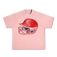 Salmon red softball helmet fa element Urban Heavy Tee - FaDigitalArtStudio