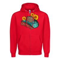 Red howdy leopard tooled leather hat Zipper Hoodie - AdoDesignShop