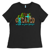 Black created with a purpose Ladies Tee - AdoDesignShop