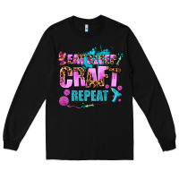 Black eat sleep craft repeat Long Sleeve Tee - AdoDesignShop