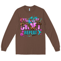 Chestnut eat sleep craft repeat Long Sleeve Tee - AdoDesignShop