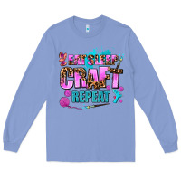 Colony Blue eat sleep craft repeat Long Sleeve Tee - AdoDesignShop