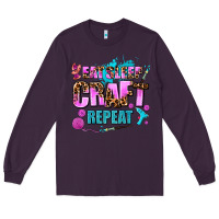 Plum eat sleep craft repeat Long Sleeve Tee - AdoDesignShop