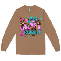 Toasted Coconut eat sleep craft repeat Long Sleeve Tee - AdoDesignShop