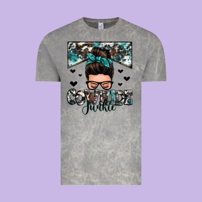 Cowhide Junkie Messy Bun Vintage Tee Designed By Zillion Design Studio