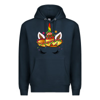 Navy unicorn and sombrero Premium Hoodie - LillyAllenDesigns