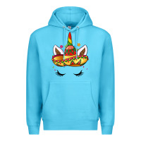 Ocean Blue unicorn and sombrero Premium Hoodie - LillyAllenDesigns