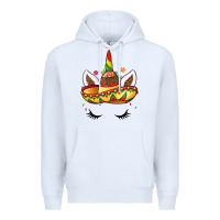 White unicorn and sombrero Premium Hoodie - LillyAllenDesigns
