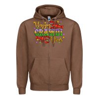 Chestnut happy crawdi gras with crawfish Zipper Hoodie - Artiststas