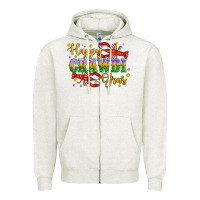 Oatmeal Heather happy crawdi gras with crawfish Zipper Hoodie - Artiststas