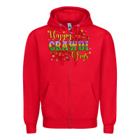 Red happy crawdi gras with crawfish Zipper Hoodie - Artiststas