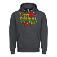 Smoke happy crawdi gras with crawfish Zipper Hoodie - Artiststas