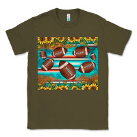 Army Green football turquoise sunflower Classic Tee - JahusDesignShop