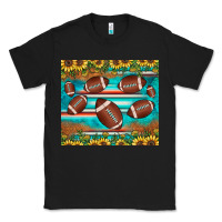 Black football turquoise sunflower Classic Tee - JahusDesignShop