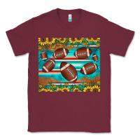 Burgundy football turquoise sunflower Classic Tee - JahusDesignShop