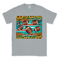 Heather Grey football turquoise sunflower Classic Tee - JahusDesignShop